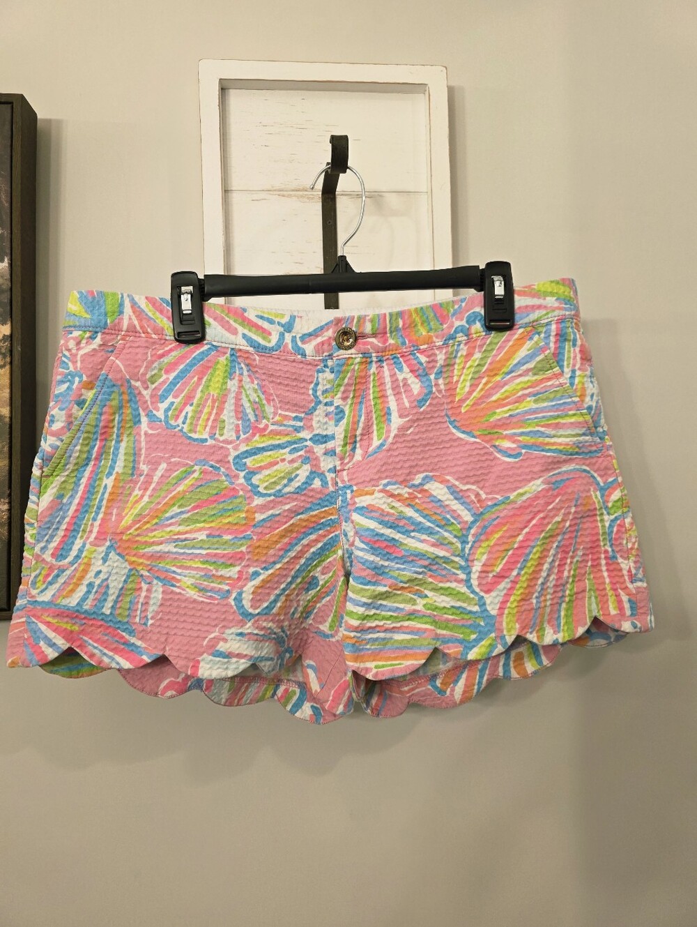 Lily Pulitzer Shellabrate The Buttercup Scalloped Shorts Size 14